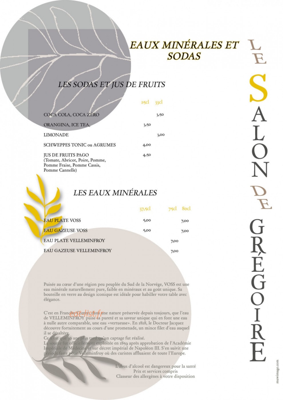 Le Salon de Grégoire — carte page 3