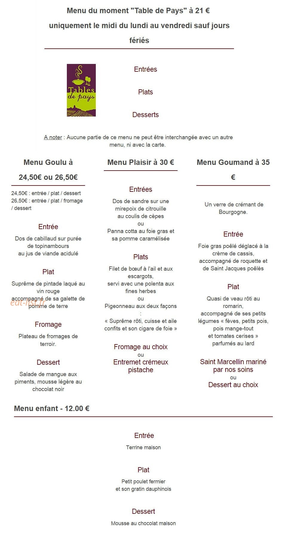 Le Mercurey — carte page 2