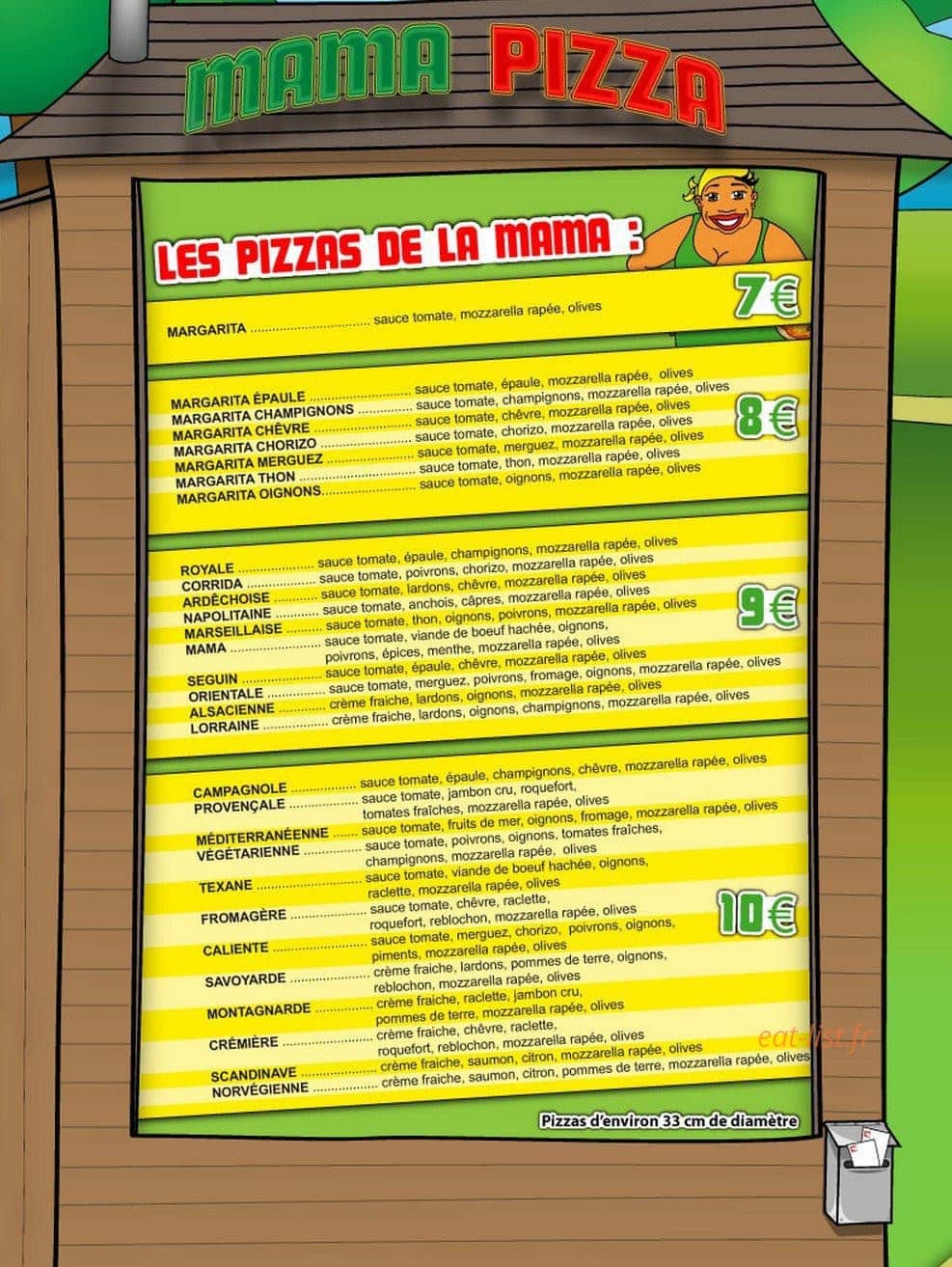 Mama pizza — carte page 1