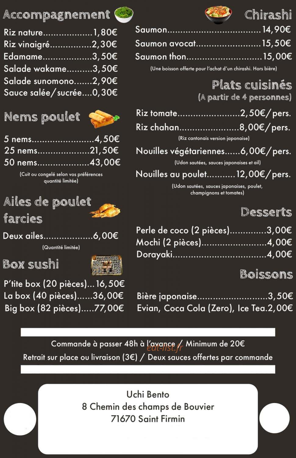 Uchi Bento — carte page 2