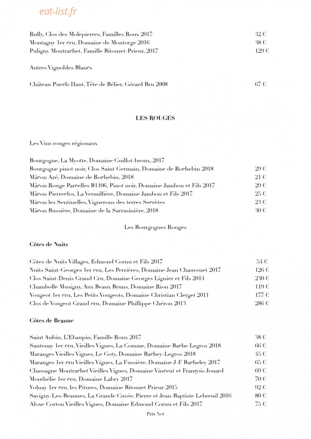 L'Auberge des Gourmets — carte page 6