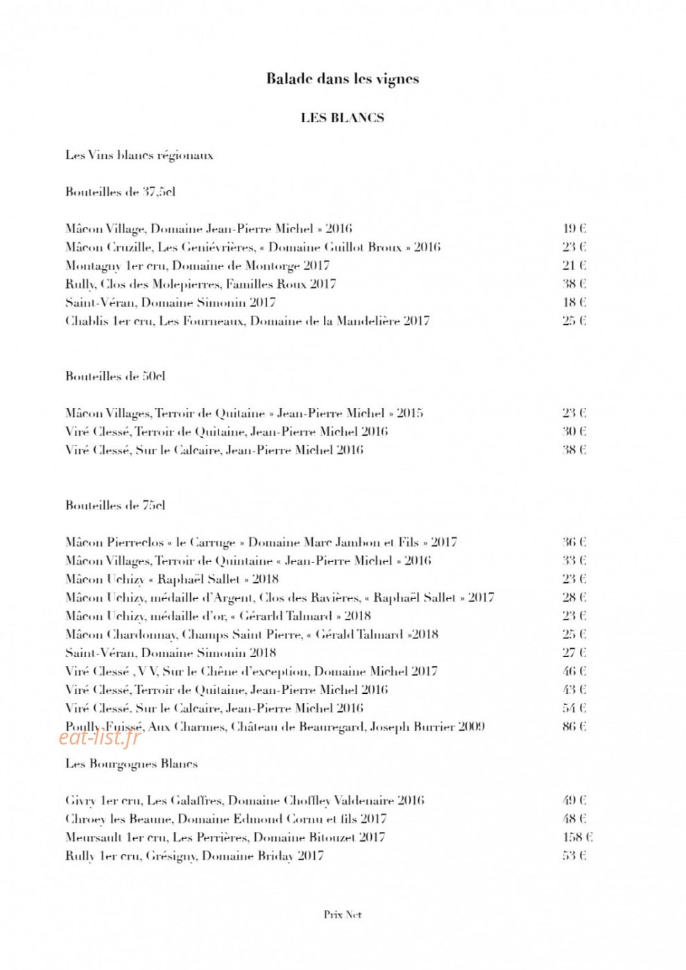L'Auberge des Gourmets — carte page 5