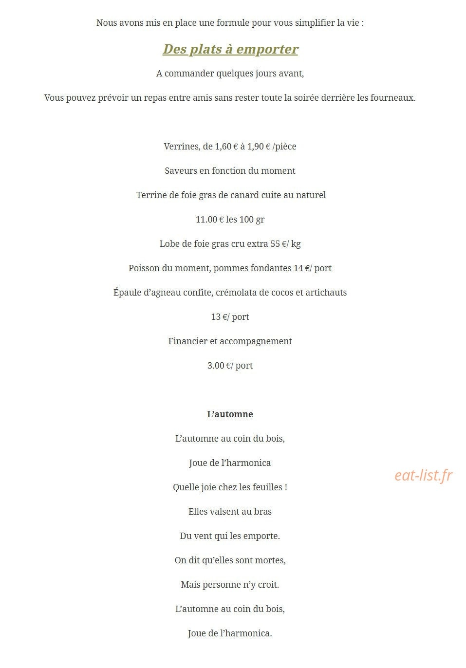 Le Relais d'Ozenay — carte page 4