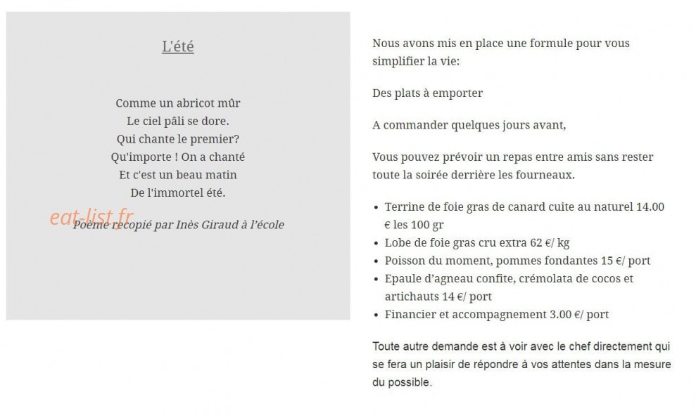 Le Relais d'Ozenay — carte page 3