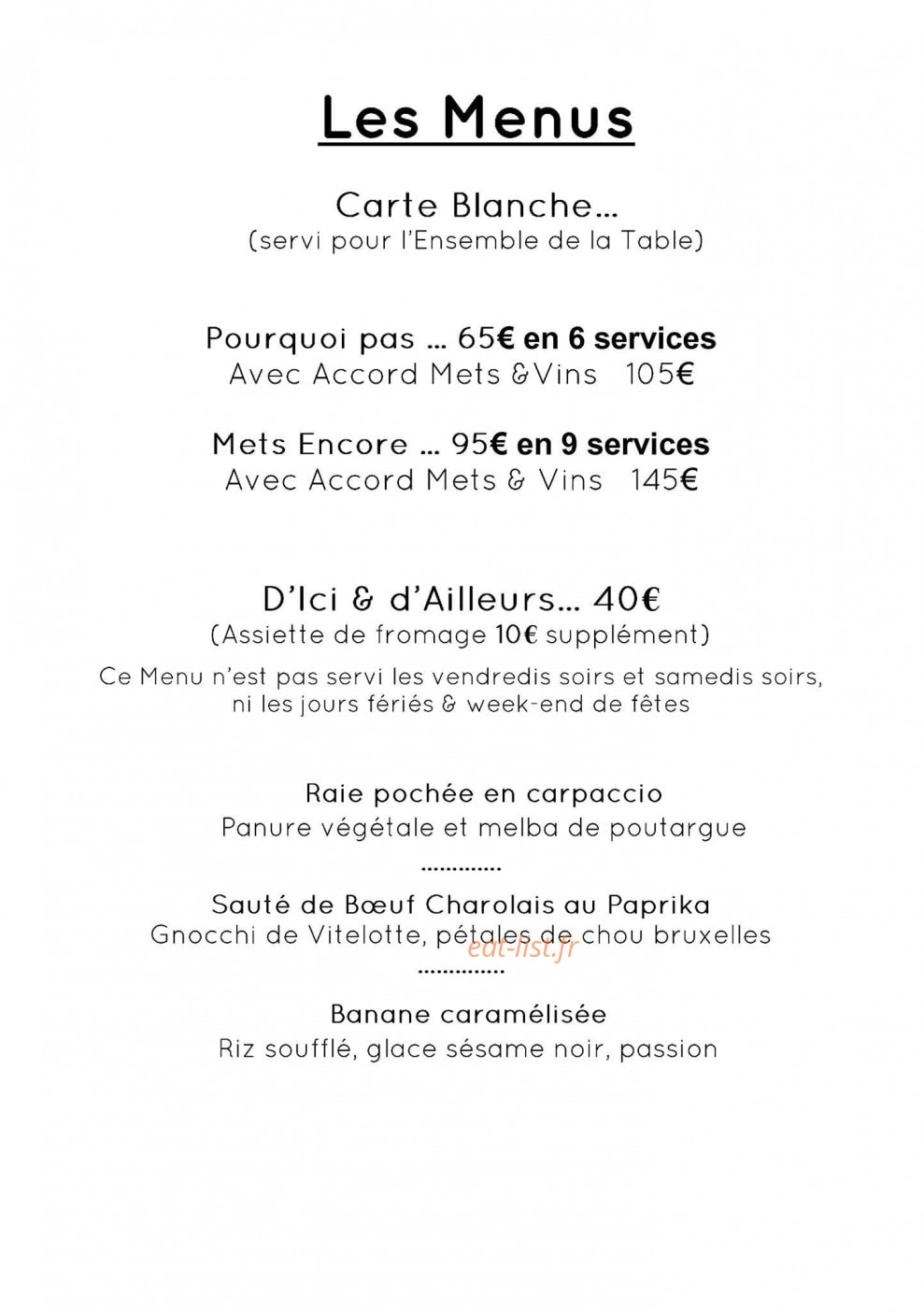 Aux Terrasses à Tournus - menu et photos