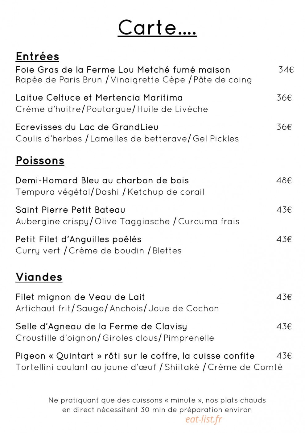Aux Terrasses — carte page 2