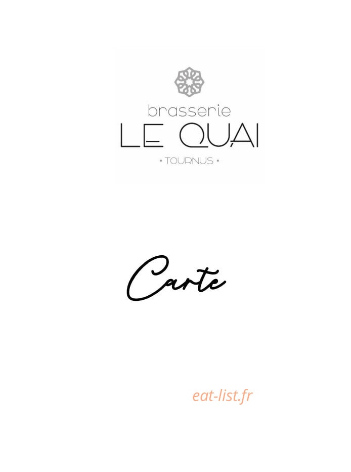 Brasserie Le Quai — carte page 1