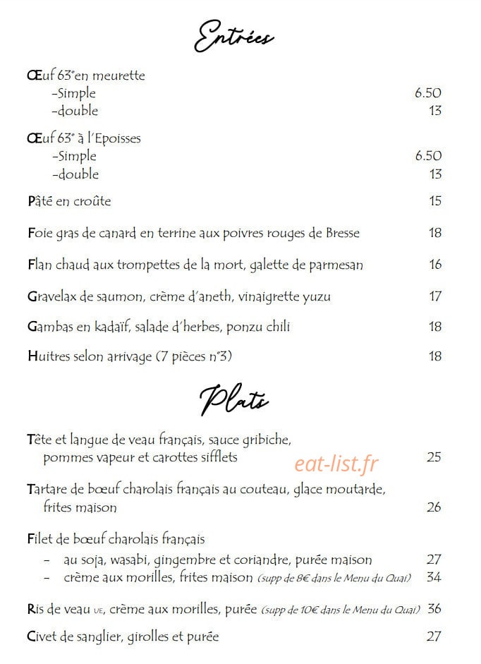 Brasserie Le Quai — carte page 3