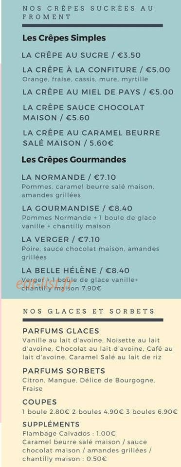 Crêperie Savoury Sweet — carte page 2