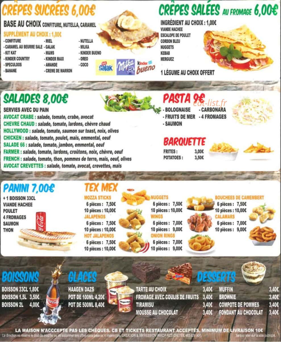 Hollywood pizza — carte page 4