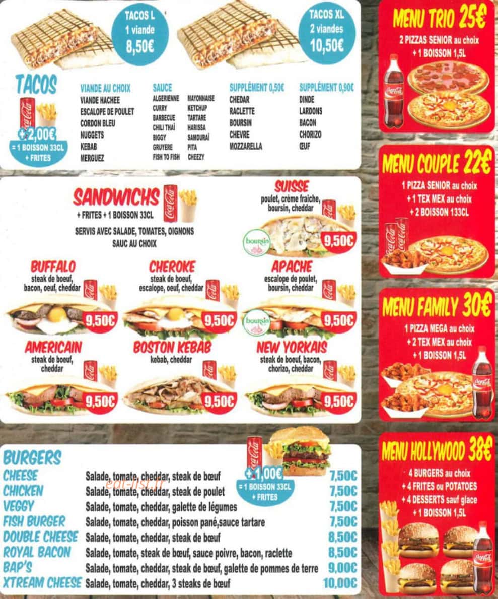 Hollywood pizza — carte page 3