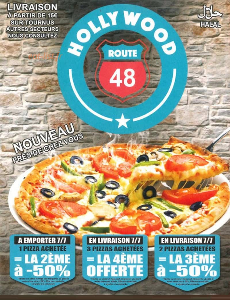 Hollywood pizza — carte page 1