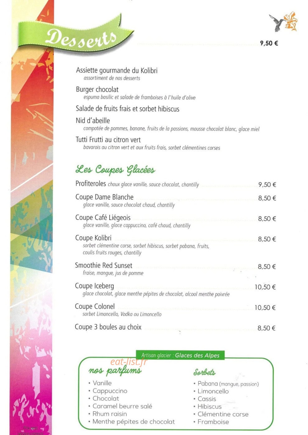 La Table du Kolibri — carte page 4
