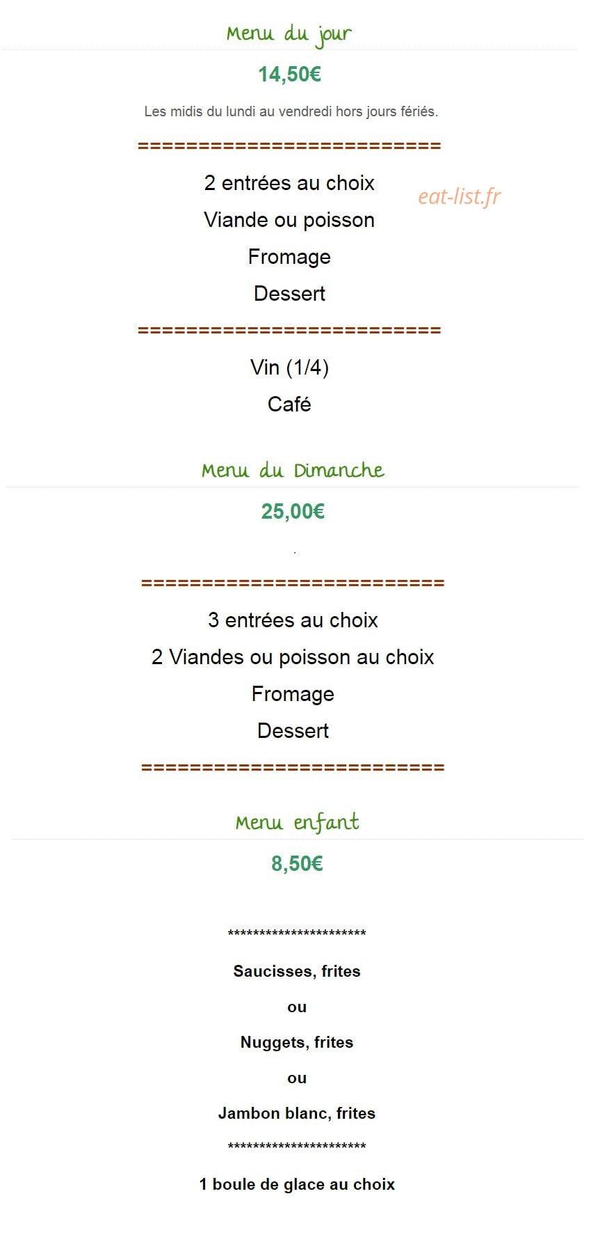 Le Petit Campagnard — carte page 1