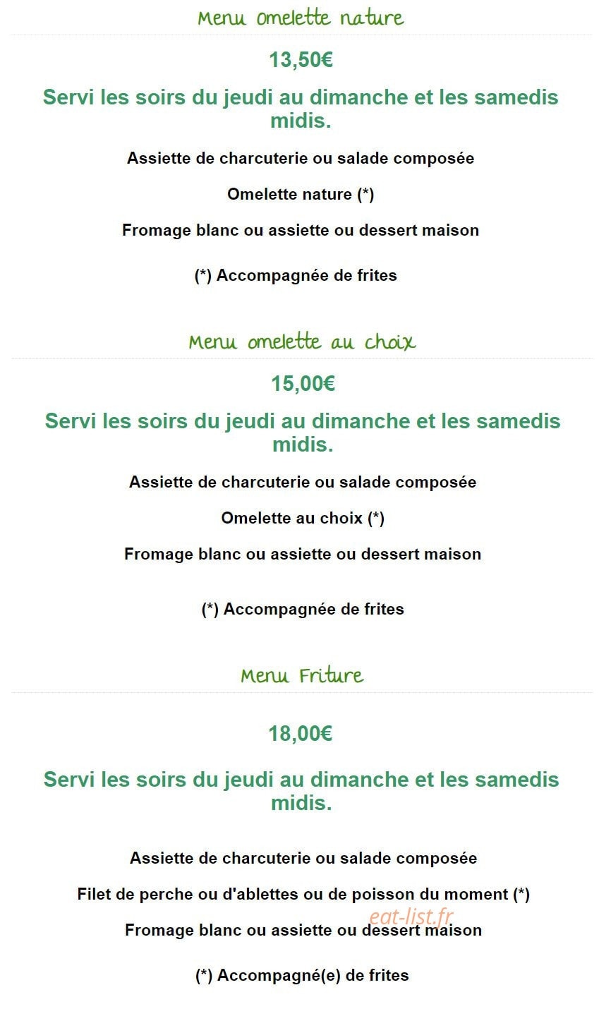 Le Petit Campagnard — carte page 2