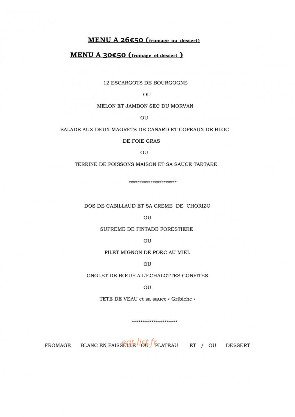 Le Vieux Jambon — carte page 2