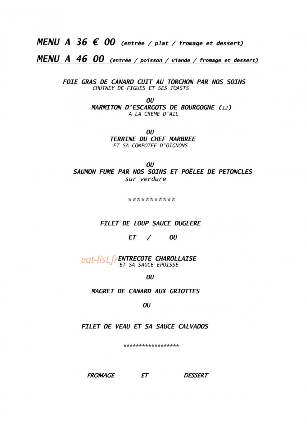 Le Vieux Jambon — carte page 3