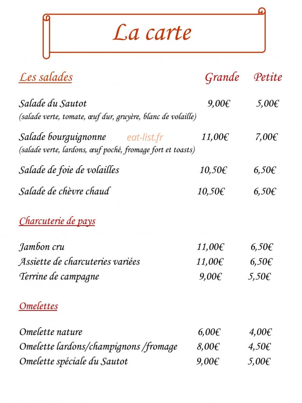 Le Relais Des Chasseurs — carte page 2