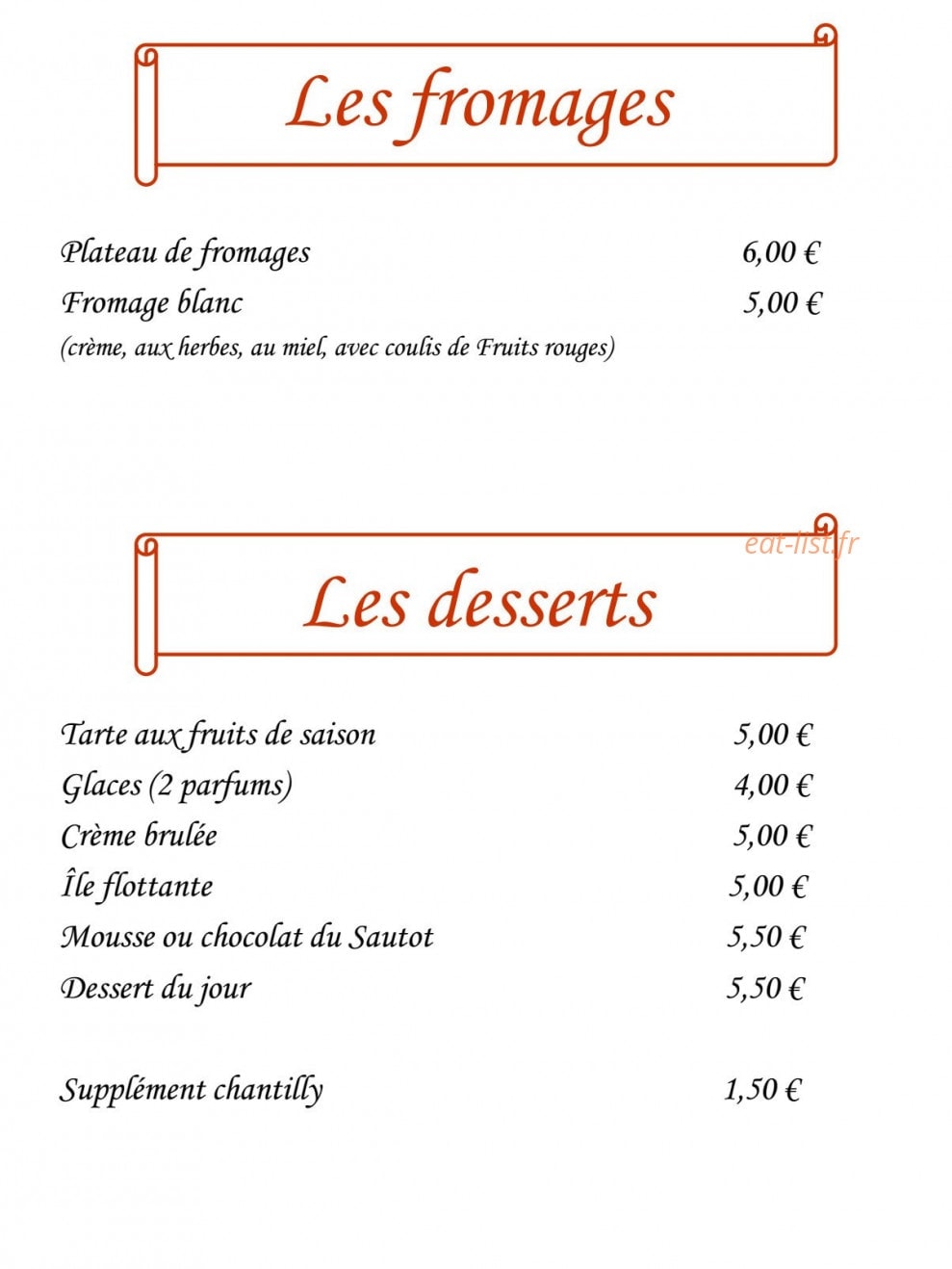 Le Relais Des Chasseurs — carte page 4
