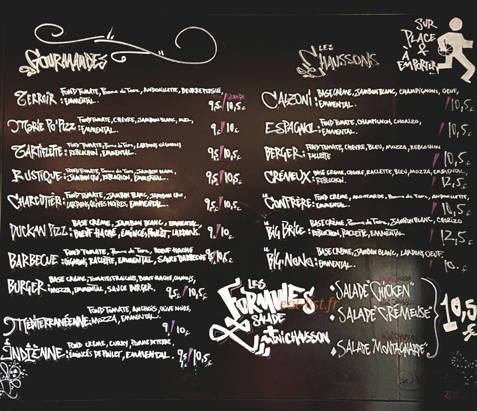 Le bistrot — carte page 1