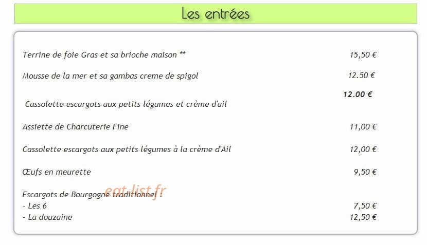 La Table D’issy — carte page 4