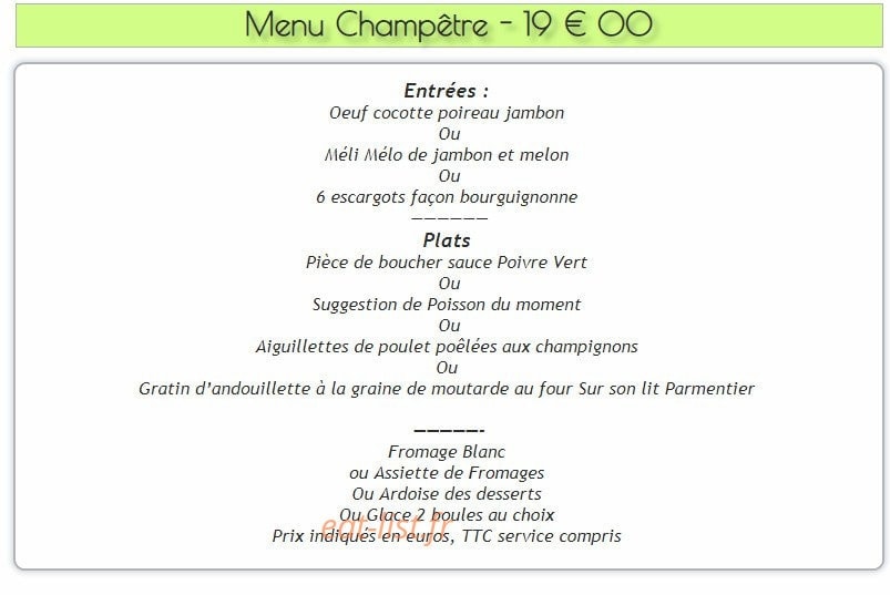 La Table D’issy — carte page 1