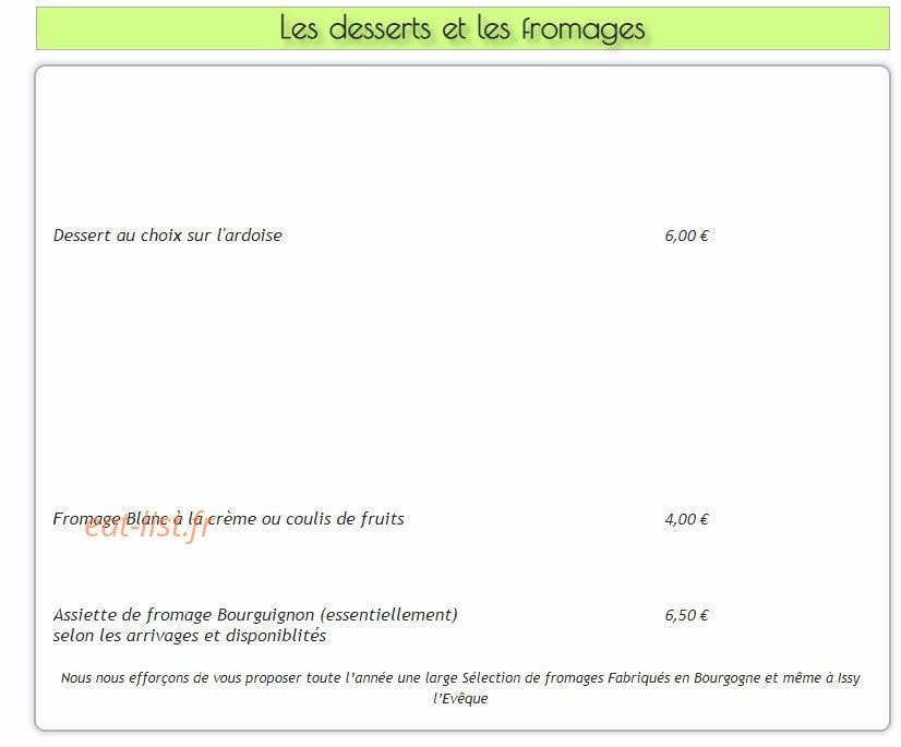 La Table D’issy — carte page 7