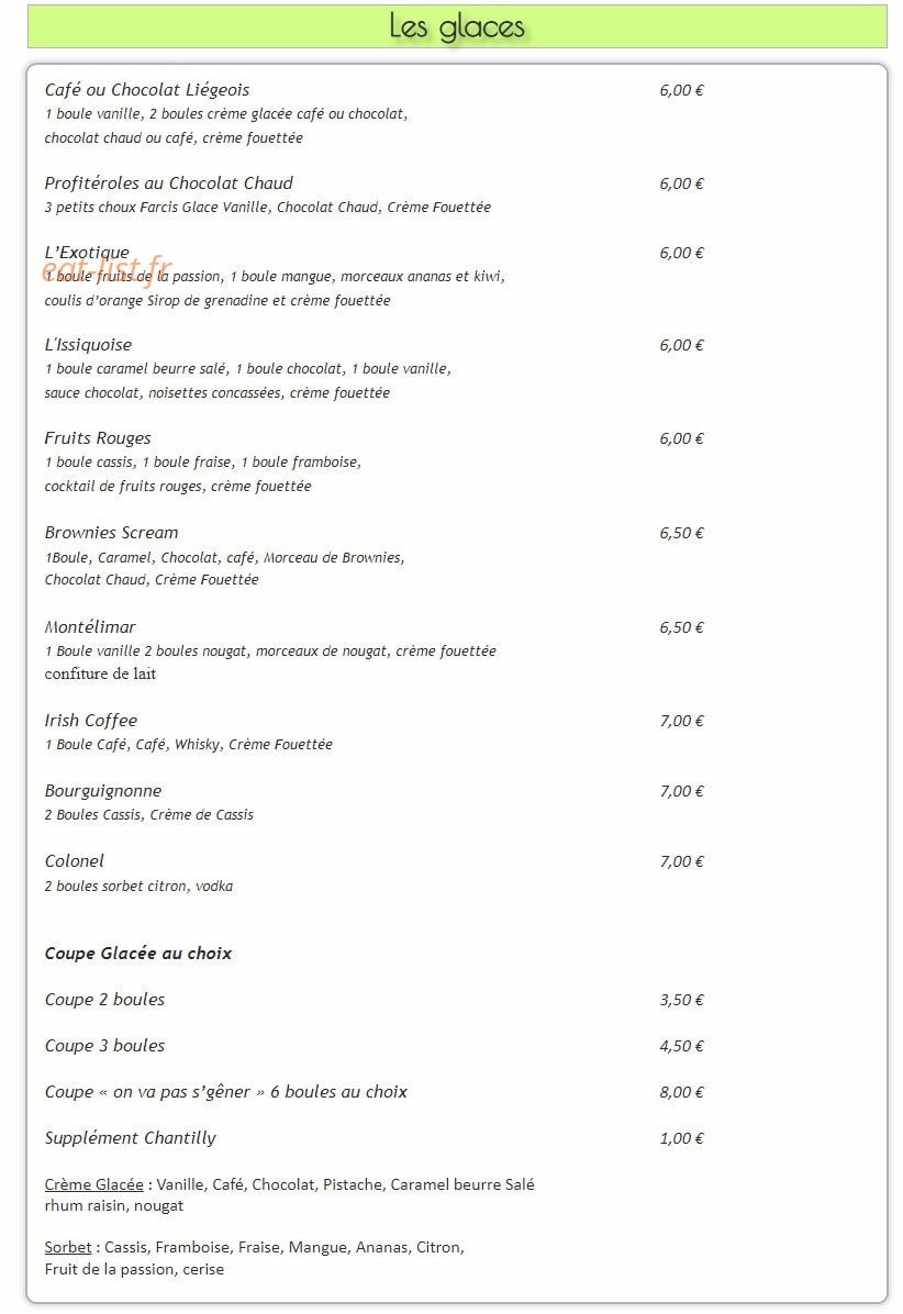 La Table D’issy — carte page 8