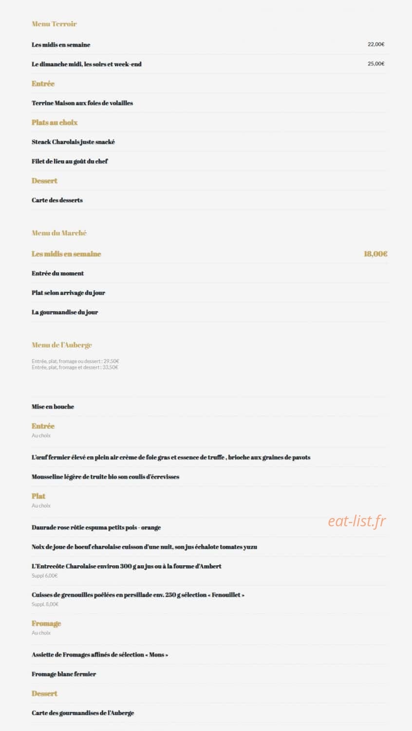 L'auberge de Baudemont — carte page 2
