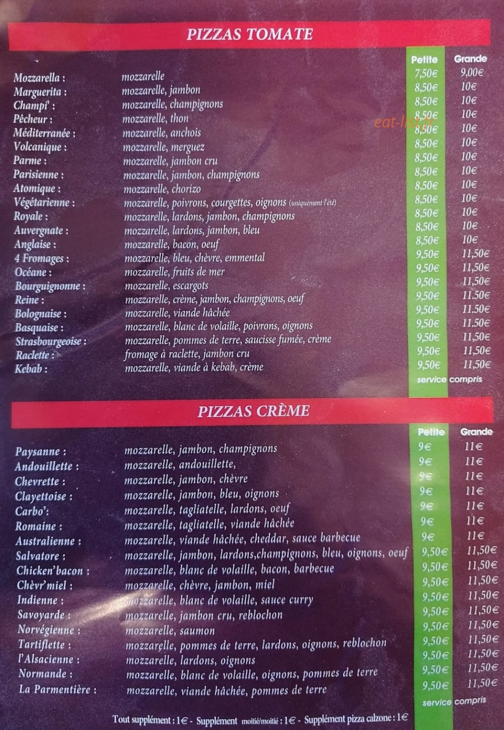 Salvatore Pizza — carte page 2