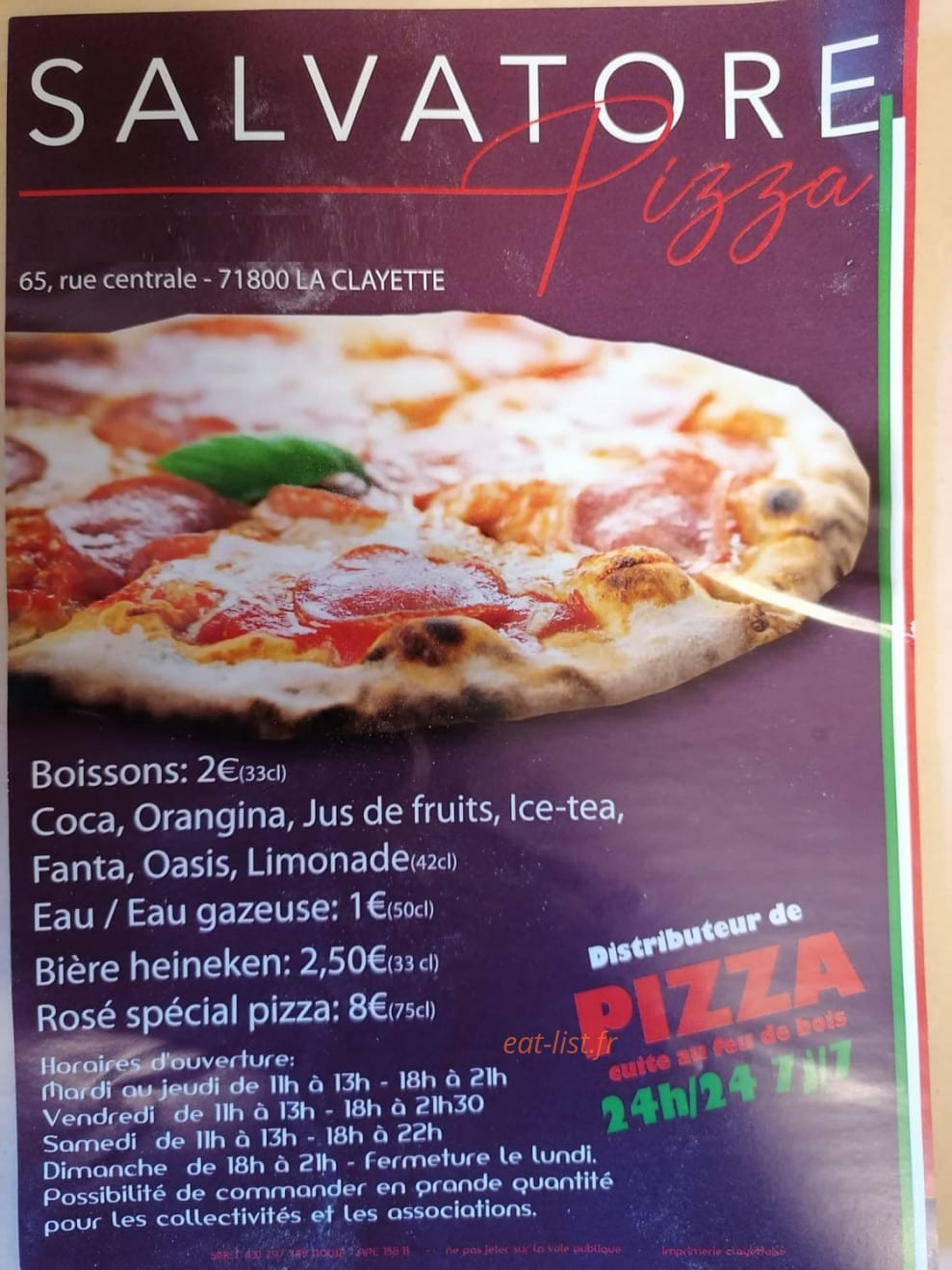 Salvatore Pizza — carte page 1