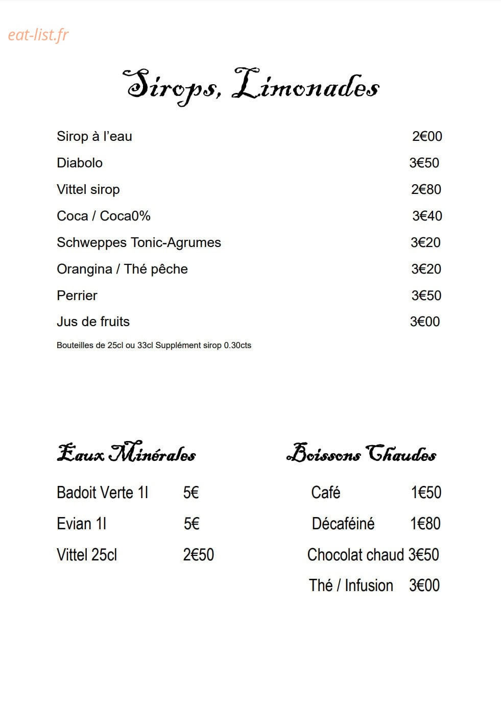 Auberge les Faillettes — carte page 4