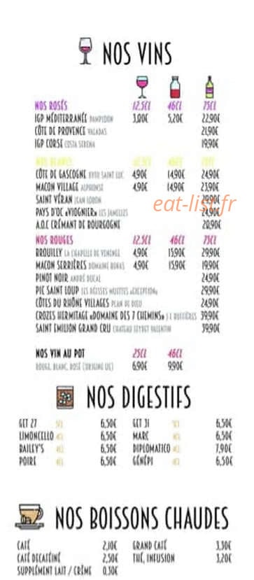 Chez Huguette — carte page 7