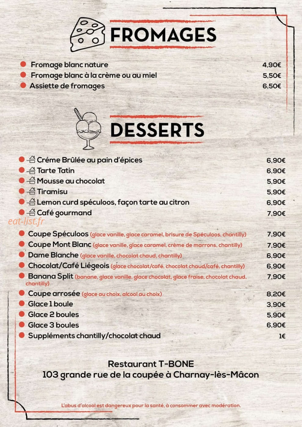 Chez Huguette — carte page 4