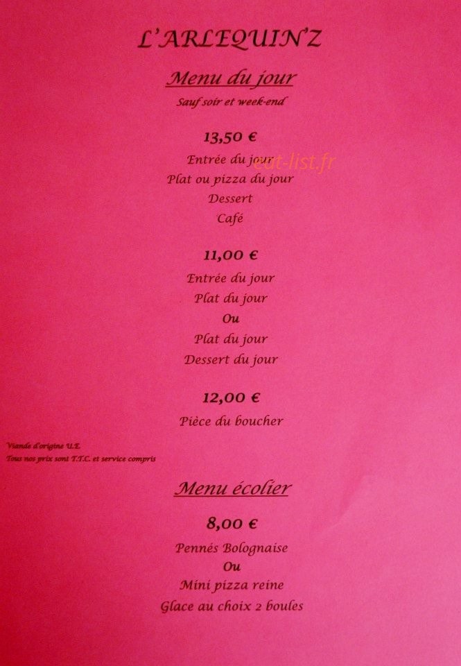 L'arlequin'z — carte page 2