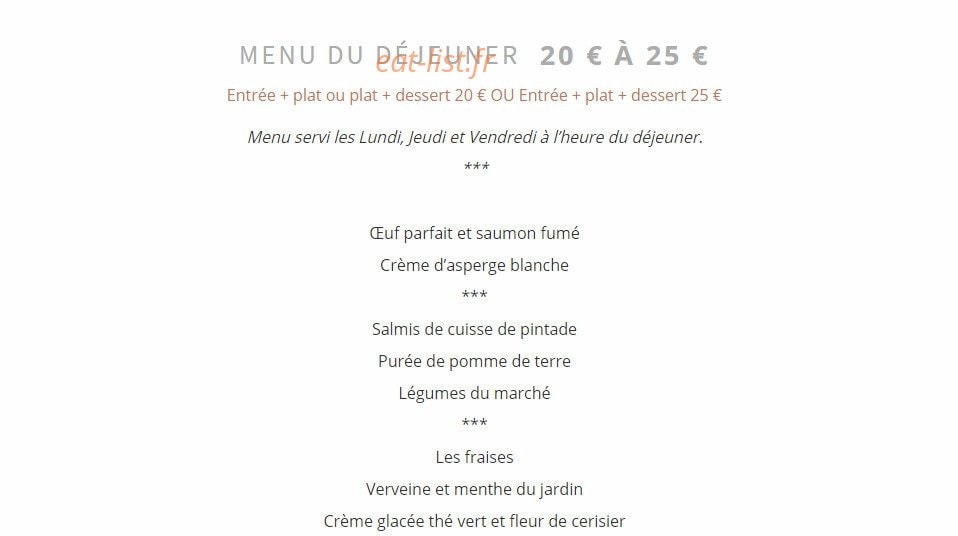 Le Moulin du Gastronome — carte page 3