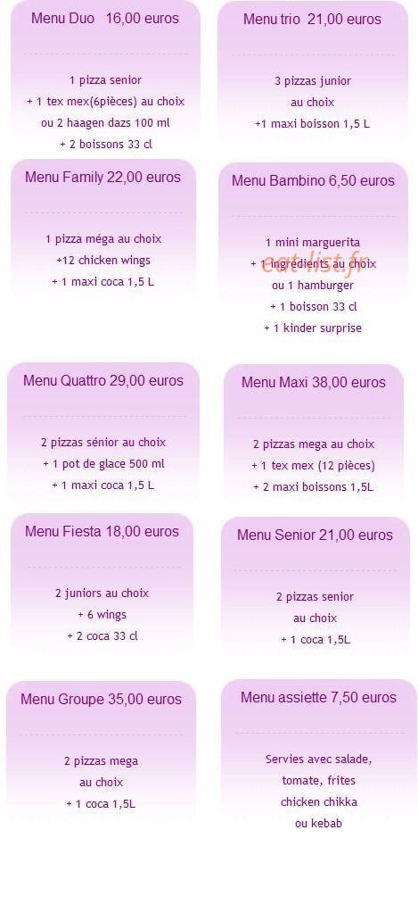 Allo Pizza — carte page 2