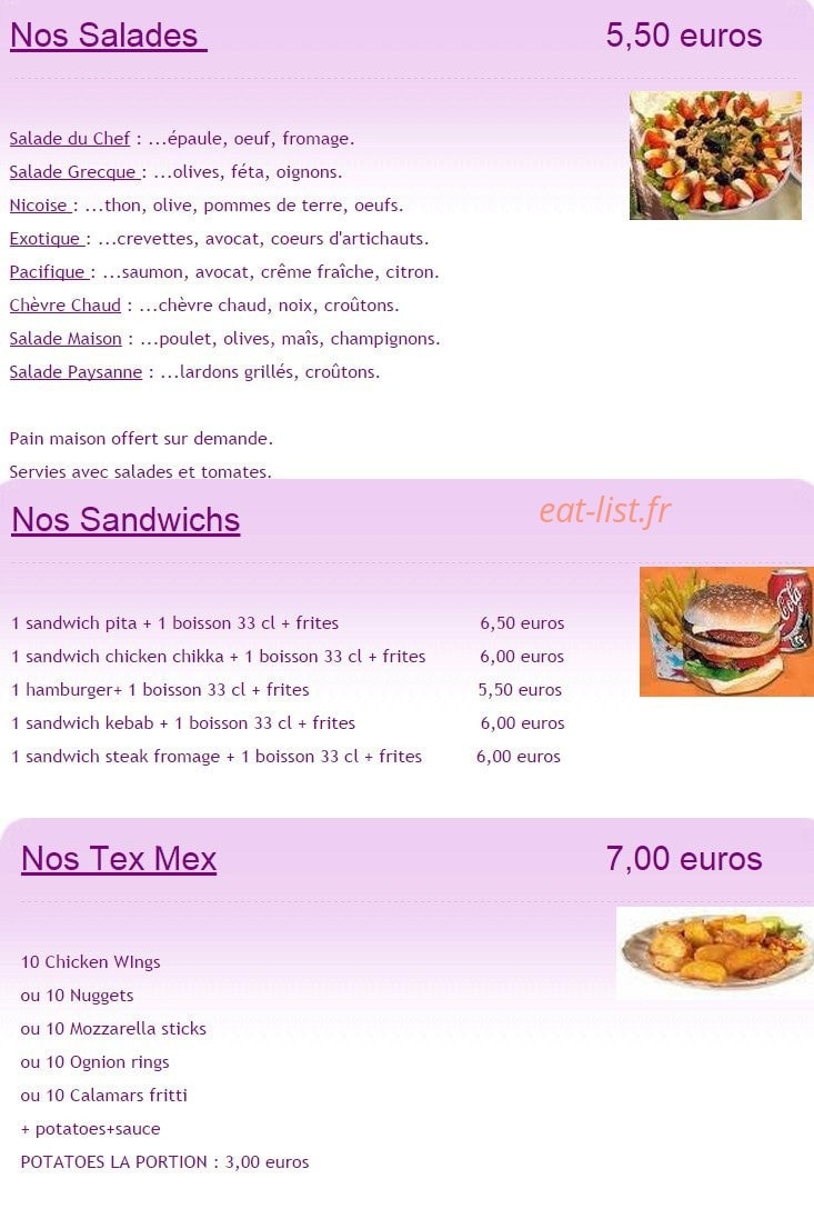 Allo Pizza — carte page 3