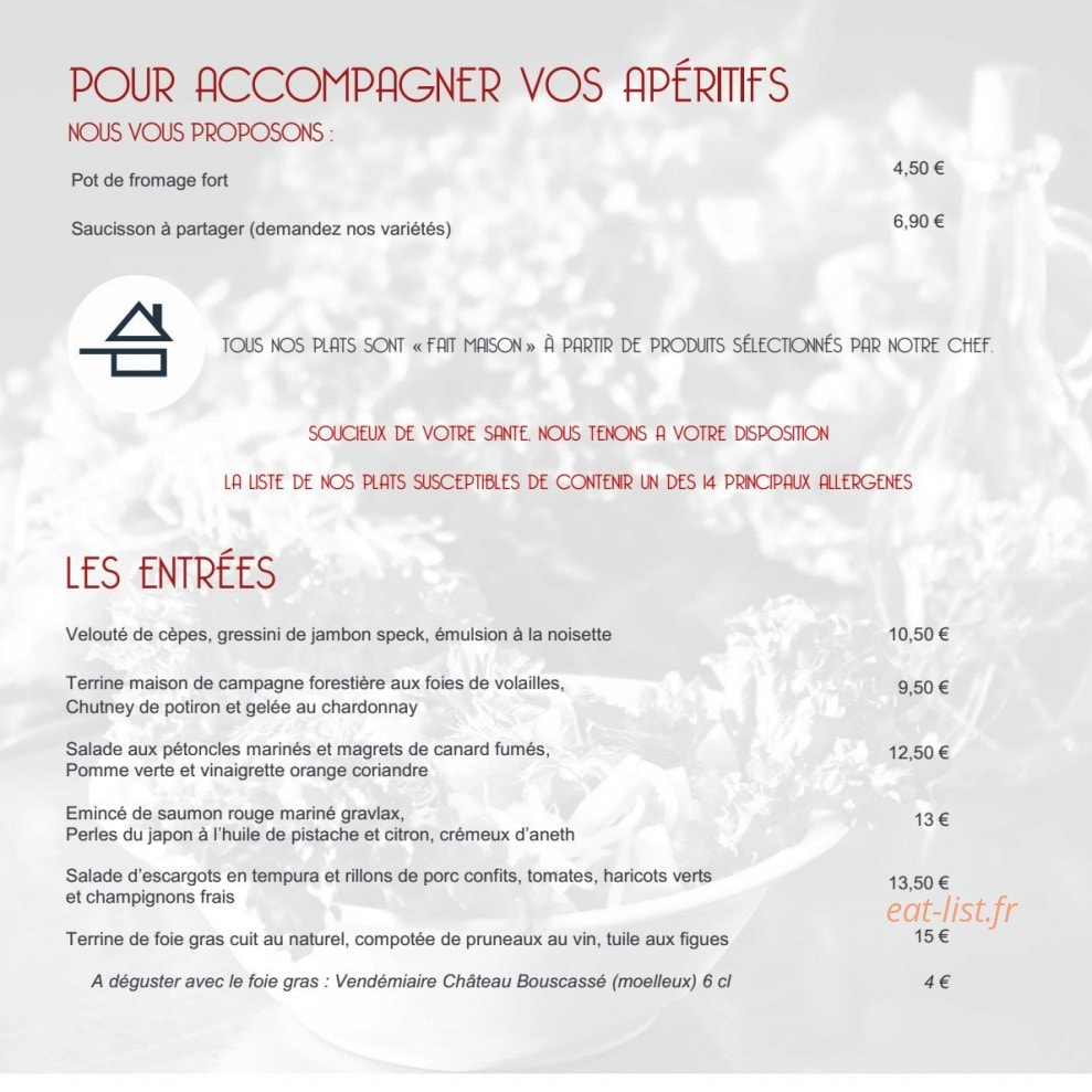 Au Comptoir des Halles — carte page 2
