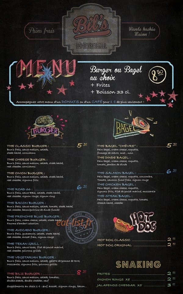 Bil's — carte page 1