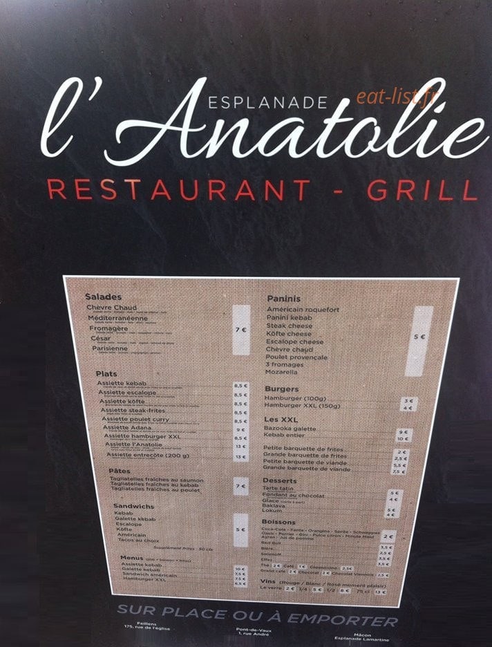 L'Anatolie Esplanade — carte page 1