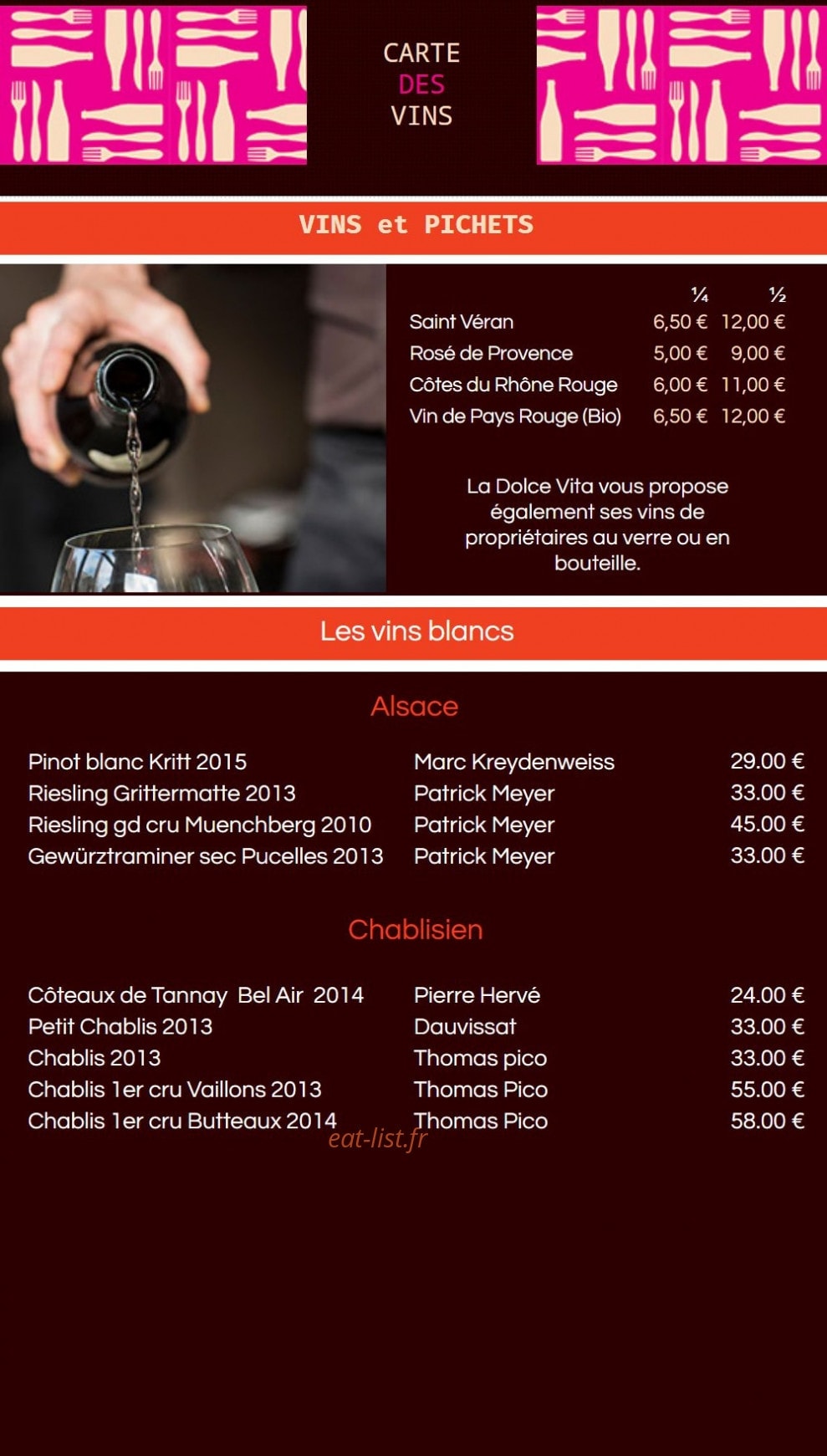 La Dolce Vita — carte page 9