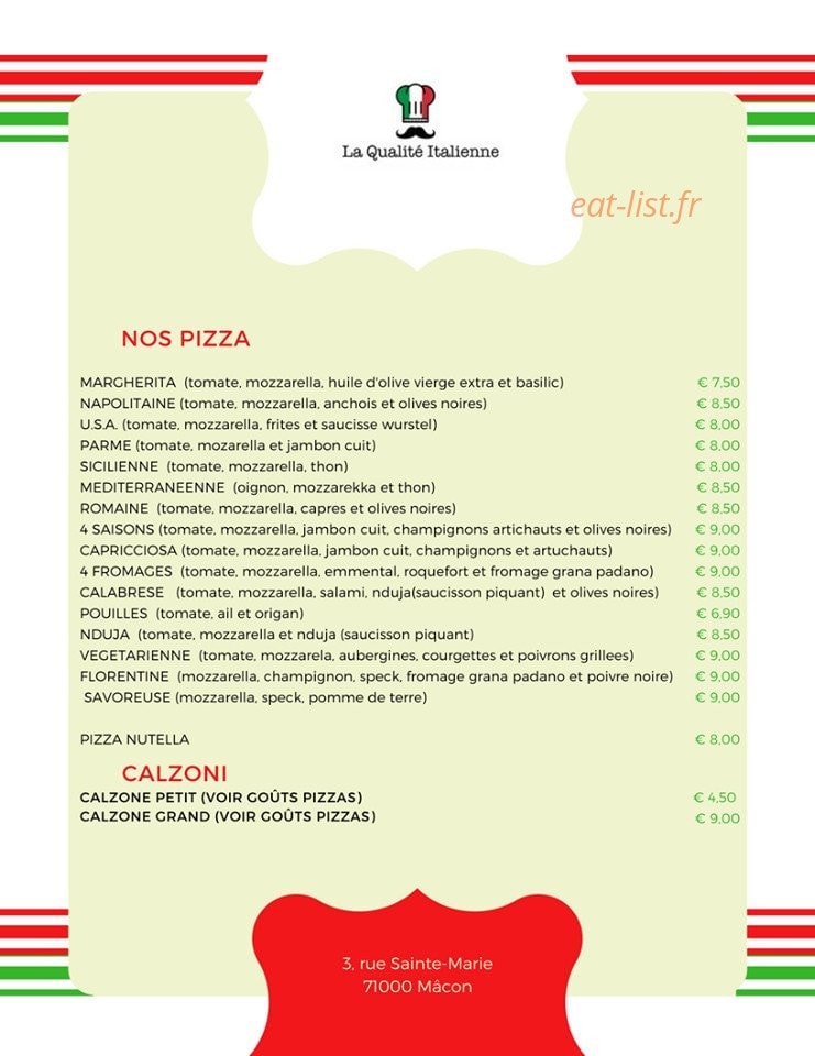 La Qualité Italienne — carte page 1