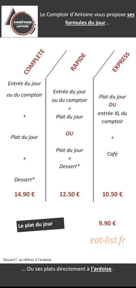 Le Comptoir d'Antoine — carte page 3