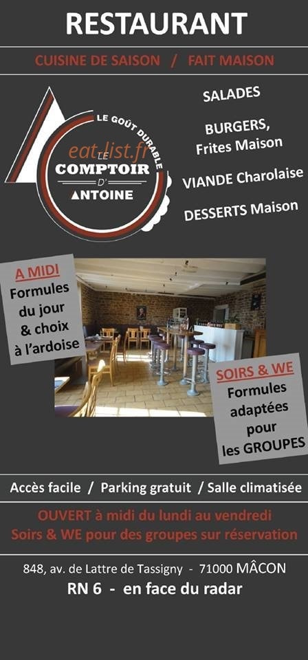 Le Comptoir d'Antoine — carte page 1