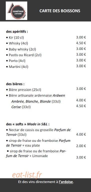Le Comptoir d'Antoine — carte page 4