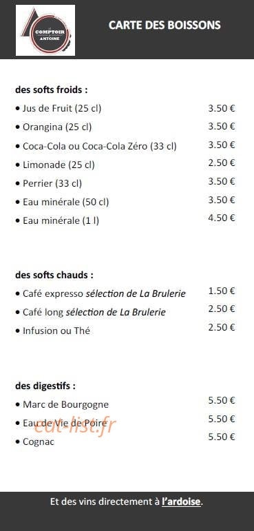 Le Comptoir d'Antoine — carte page 5