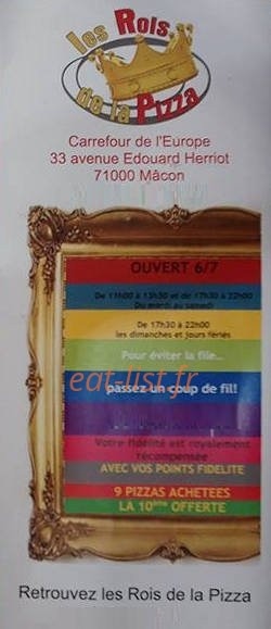 Les Rois de la Pizza — carte page 1