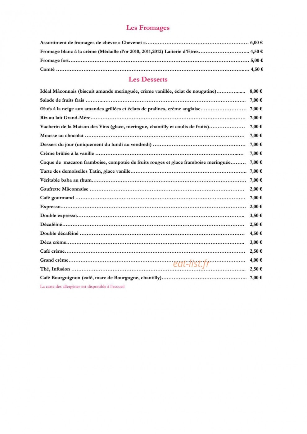 Maison Mâconnaise des Vins — carte page 4