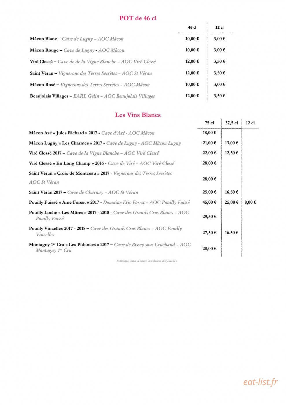 Maison Mâconnaise des Vins — carte page 6